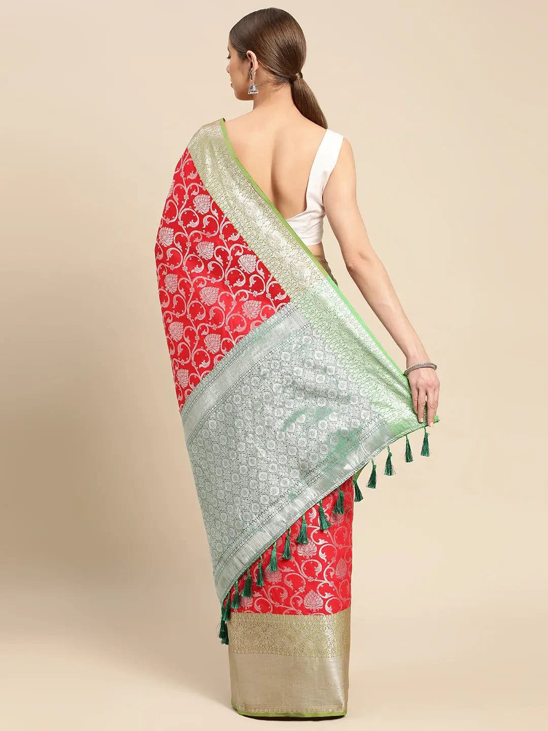 Banarasi Katan Silk Flower Design Saree