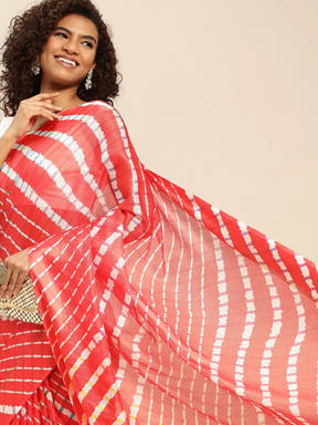 Soft Satin Kota Doriya Batik Print Saree