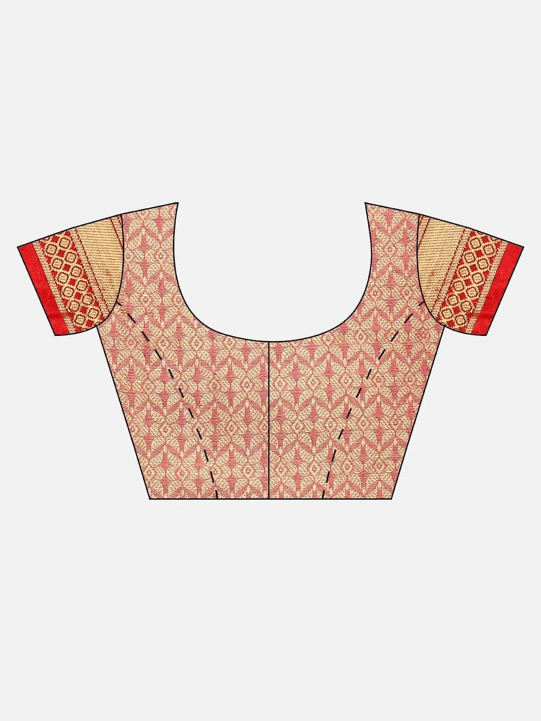 Exclusive Peach Colour Banarasi Polka Dots Weaving Design Pattu Saree