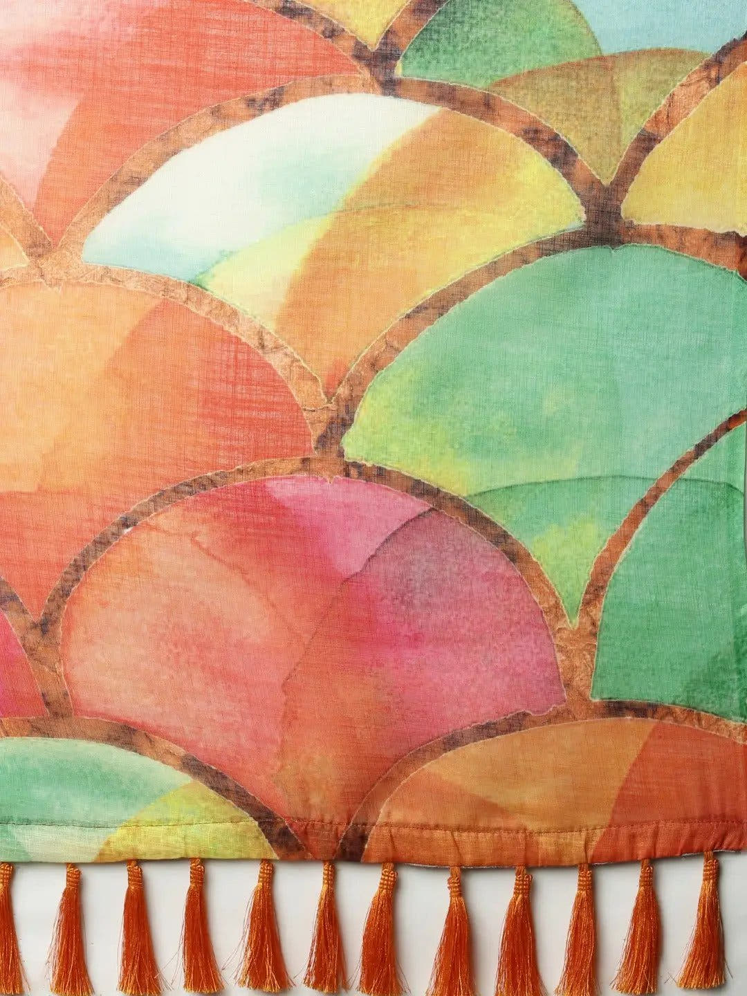Exclusive Brown Colour Soft Linen Ombre Digital Print Festive Saree