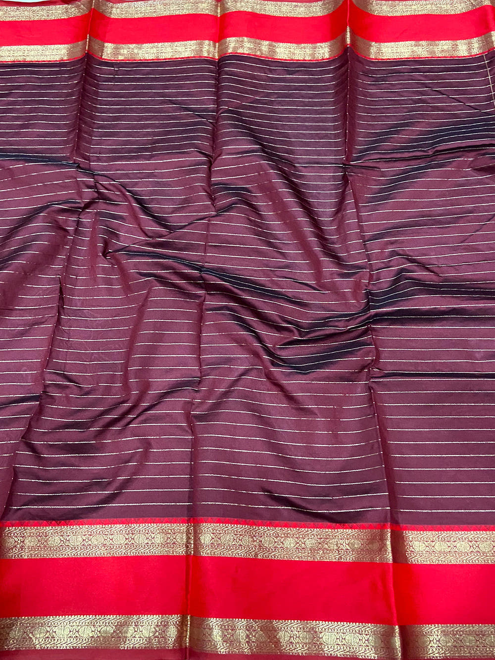 Brown Silk Woven Kanchi Banarasi Saree