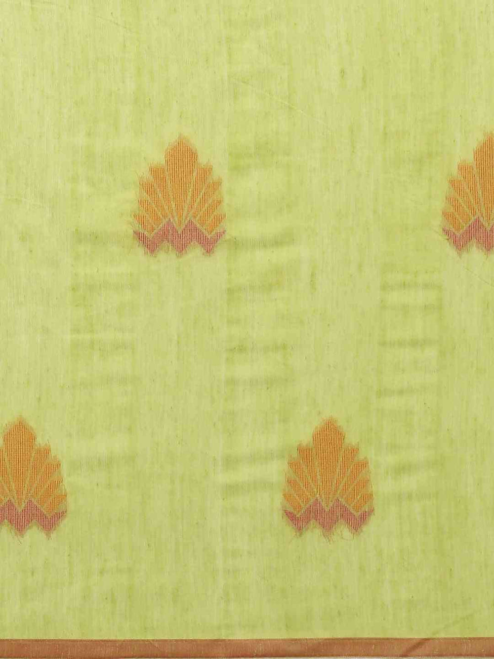 Lime Colour Ethnic Motifs Print Linen Saree