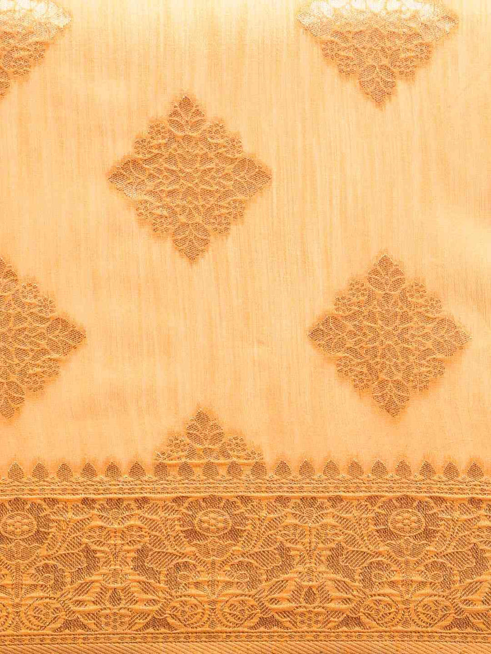 Stylish Orange Colour Woven Design Cotton Saree