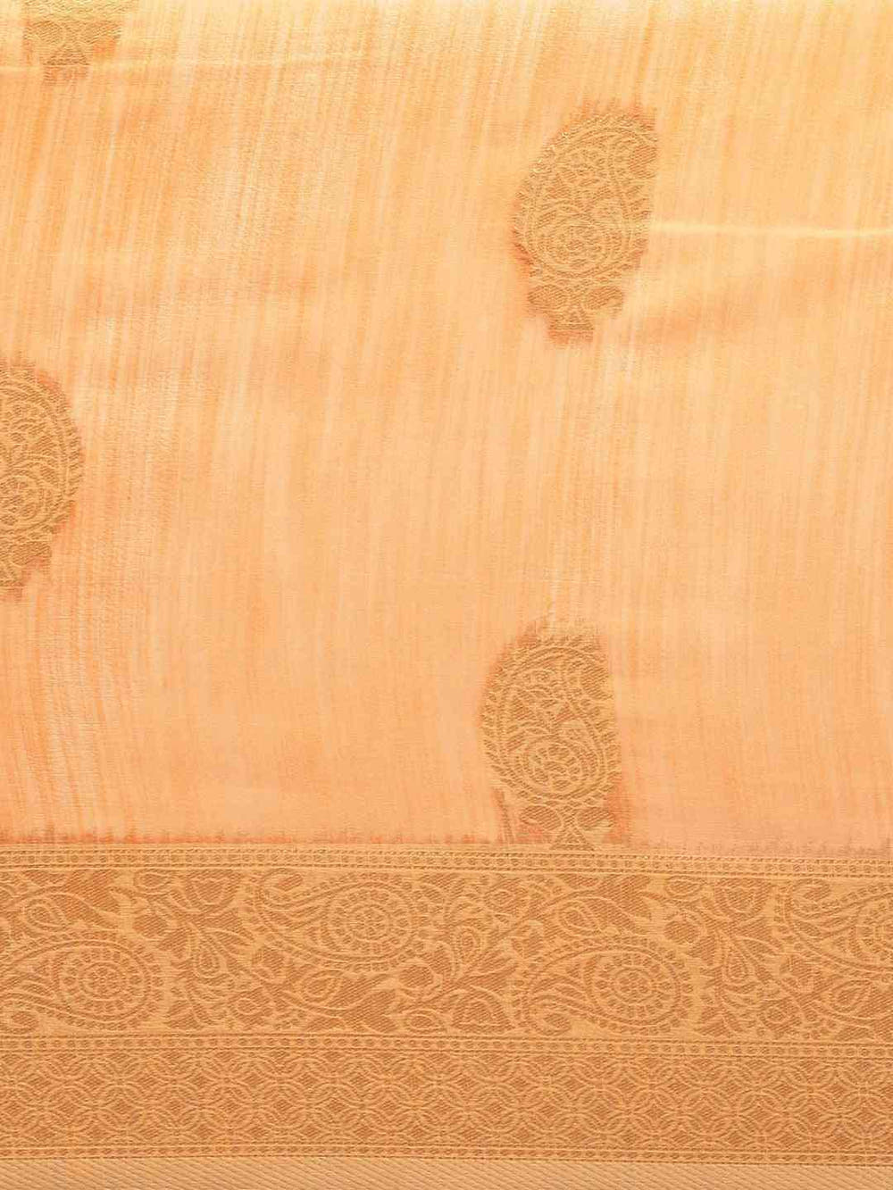 Bollywood Orange Colour Woven Design Cotton Saree