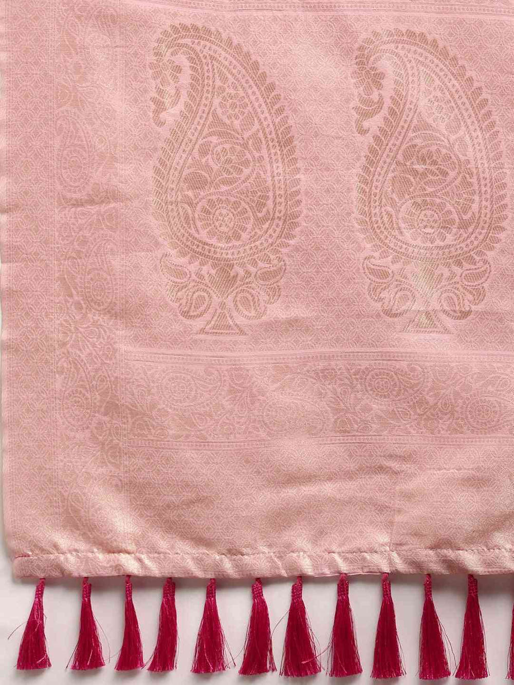 Bollywood Light Pink Colour Woven Design Cotton Saree