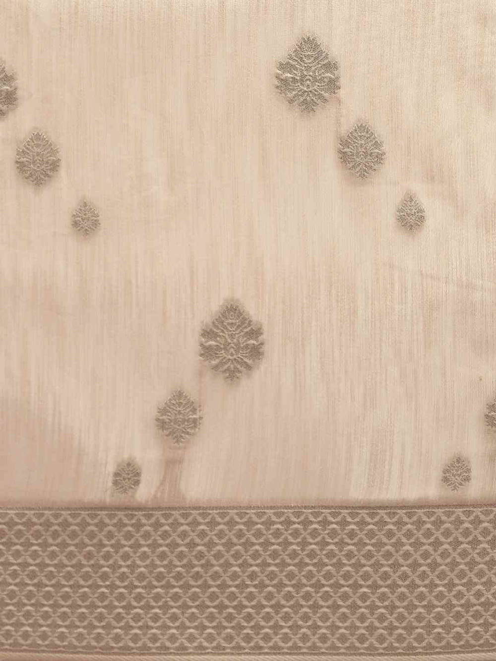 Bollywood Cream Colour Woven Design Cotton Saree