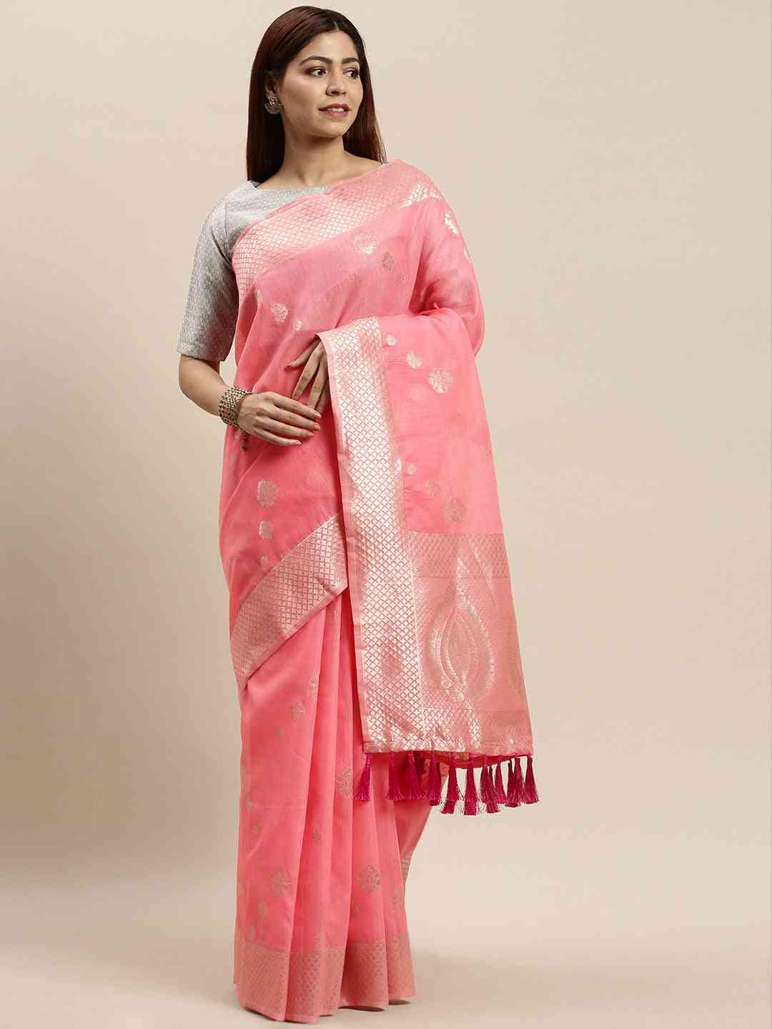 Bollywood Muvel Colour Woven Design Cotton Saree