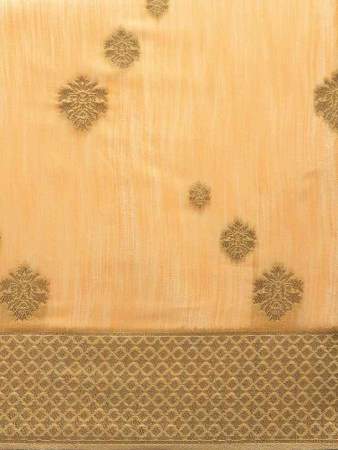 Bollywood Orange Colour Woven Design Cotton Saree