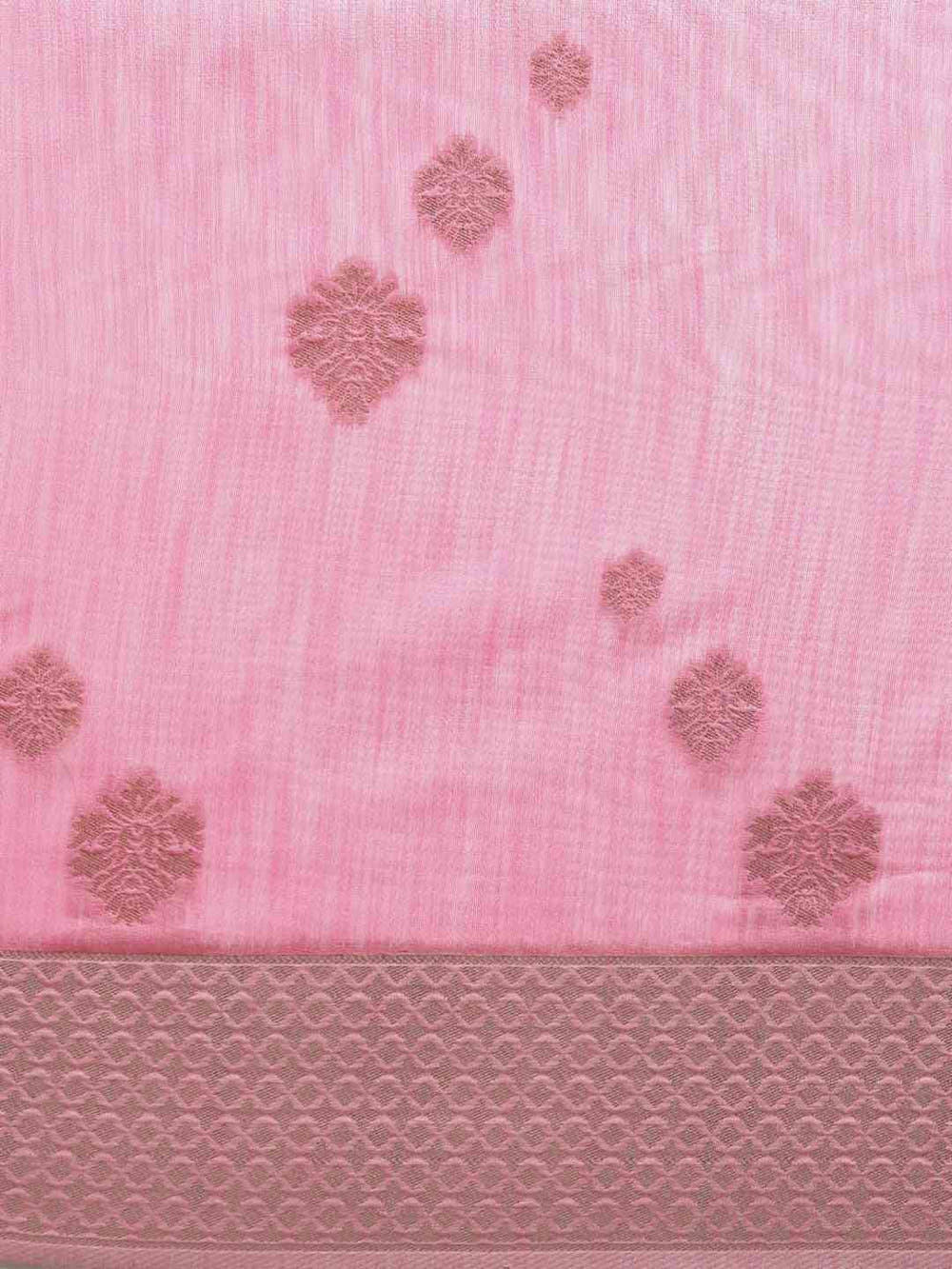 Bollywood Pink Colour Woven Design Cotton Saree