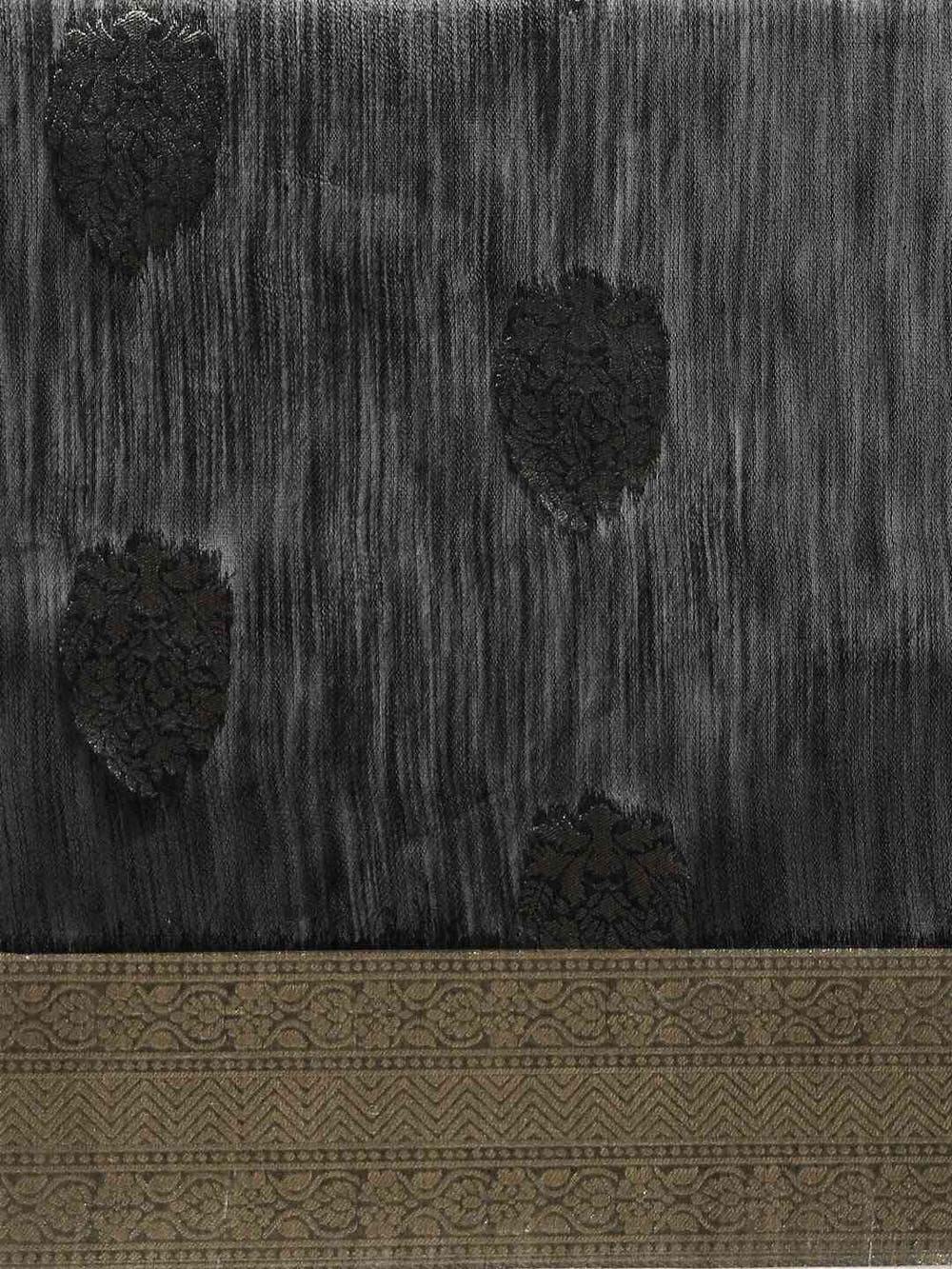 Bollywood Black Colour Woven Design Cotton Saree