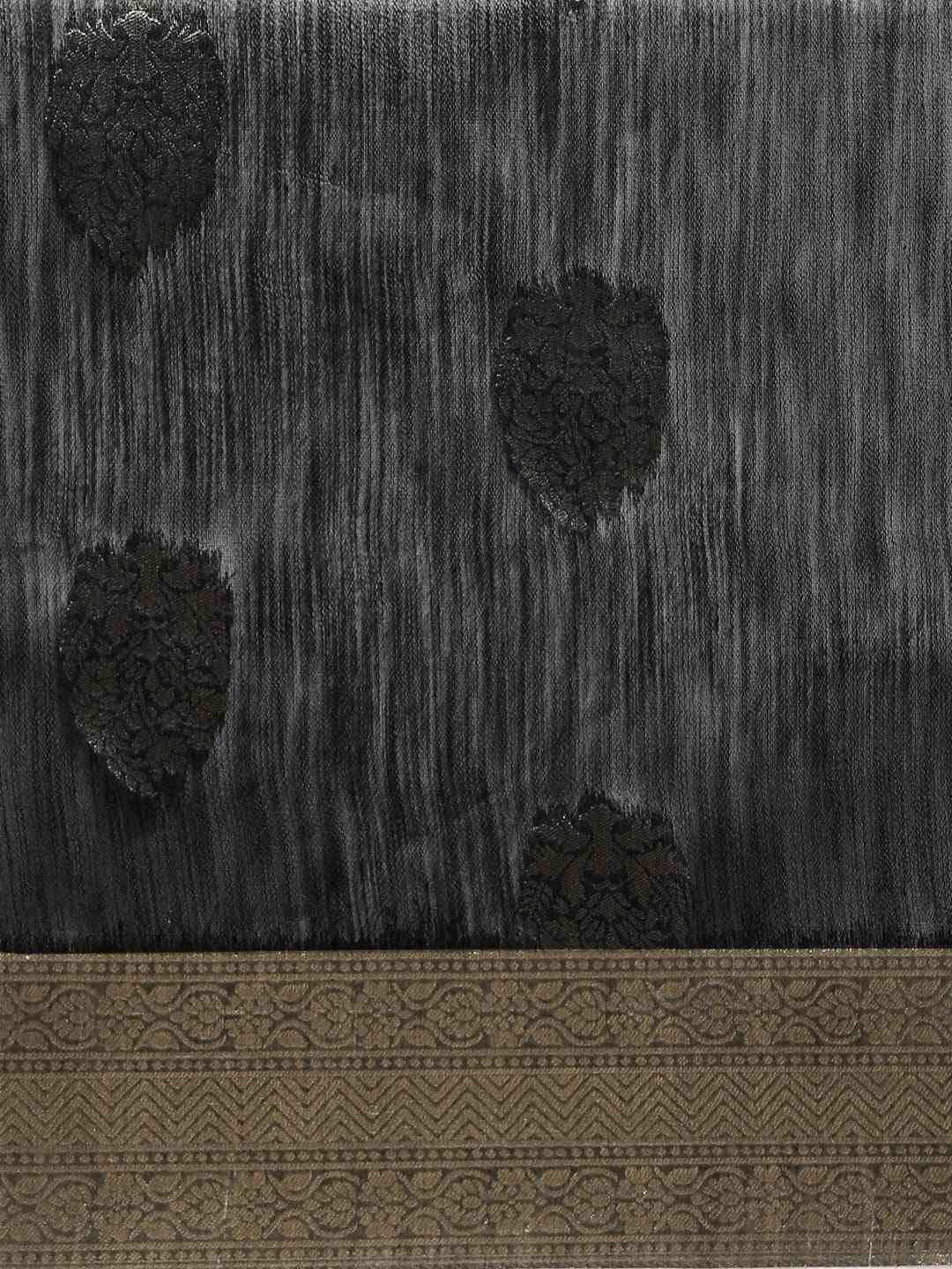 Bollywood Black Colour Woven Design Cotton Saree