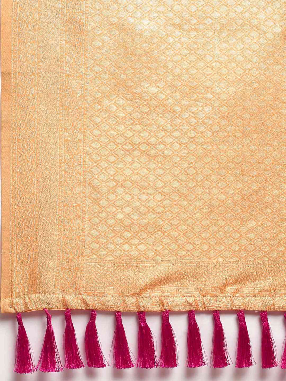Bollywood Orange Colour Woven Design Cotton Saree