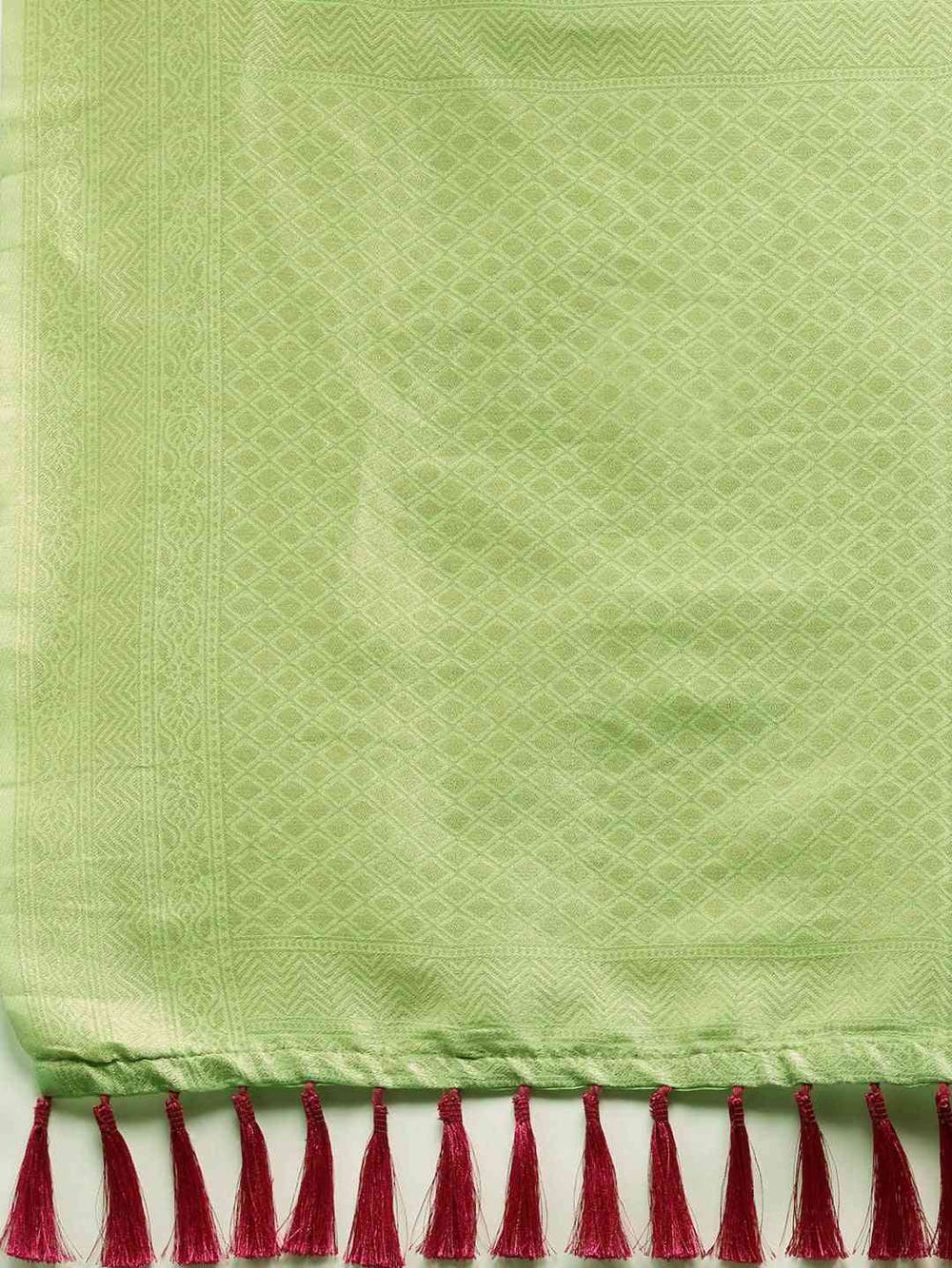 Bollywood Lime Colour Woven Design Cotton Saree