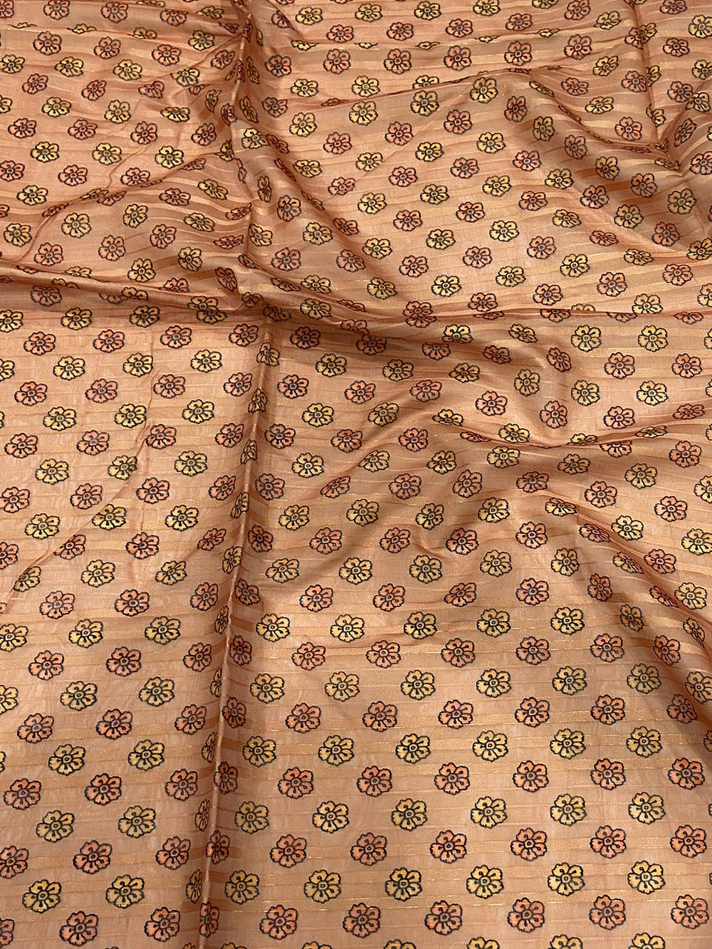 Crayola Peach Kalamkari Saree