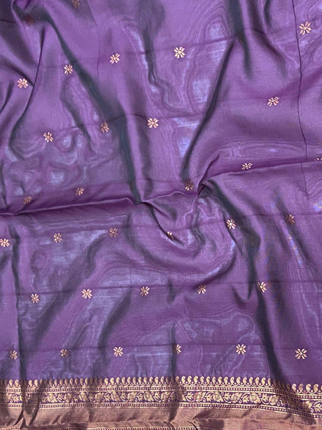 Dark Magenta Banarasi Silk Zari Butta Saree