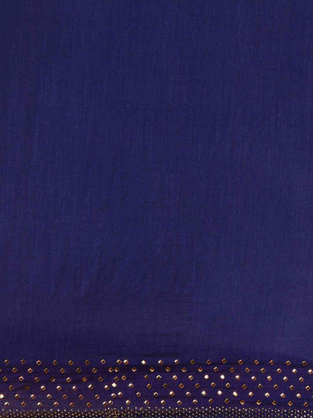 Poly Silk Navy Blue Colour Saree with Embellished Border