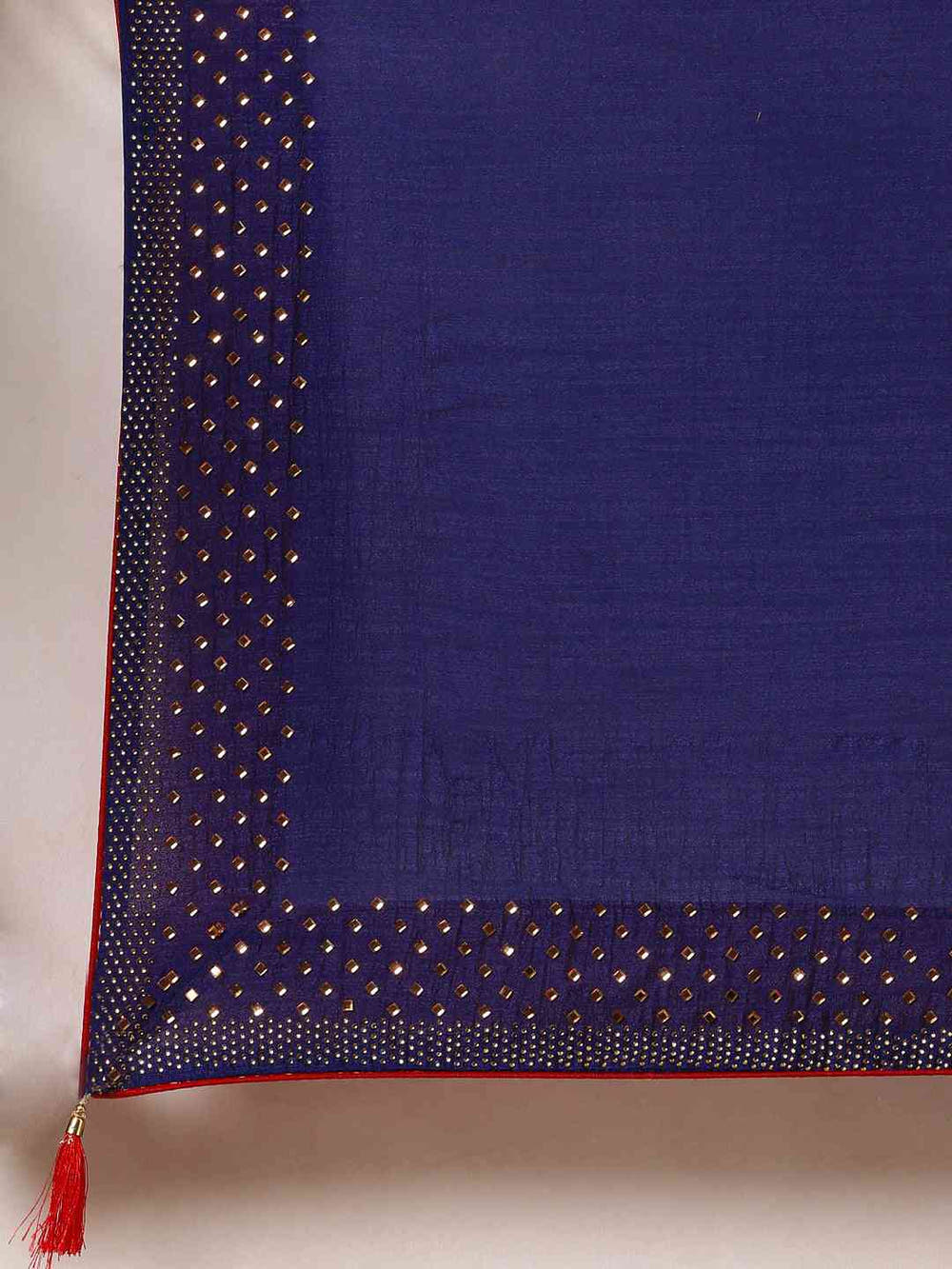 Poly Silk Navy Blue Colour Saree with Embellished Border