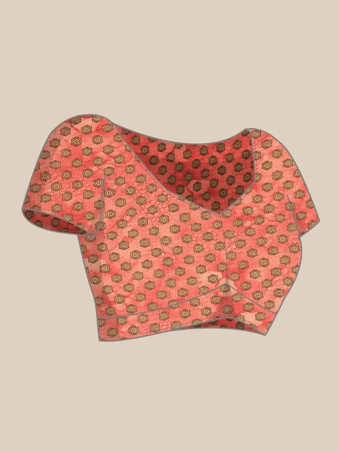 Beautiful Red Colour Mugal Printed Silk Saree