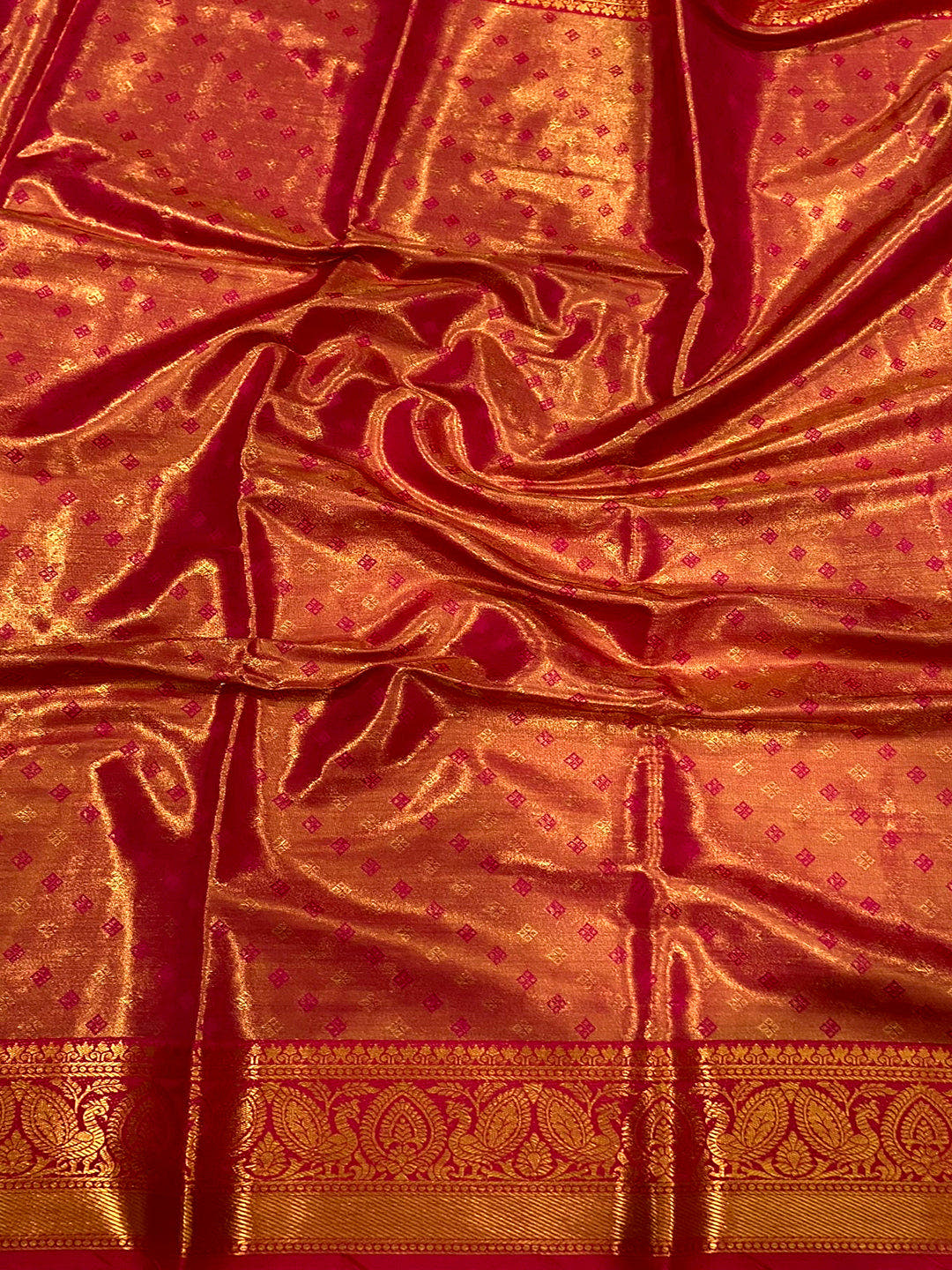 Royal Rani Pink Floral Dharmavaram Silk Saree