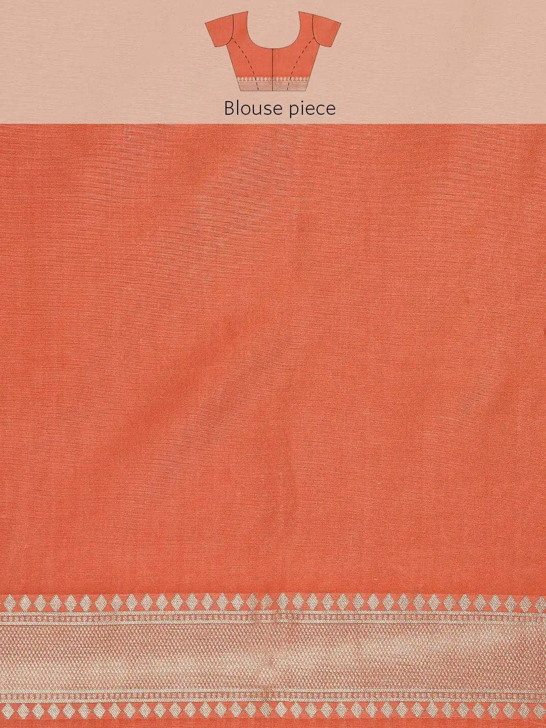 Orange Colour  Kalamkari Print Kanjivaram Zari Silk Saree