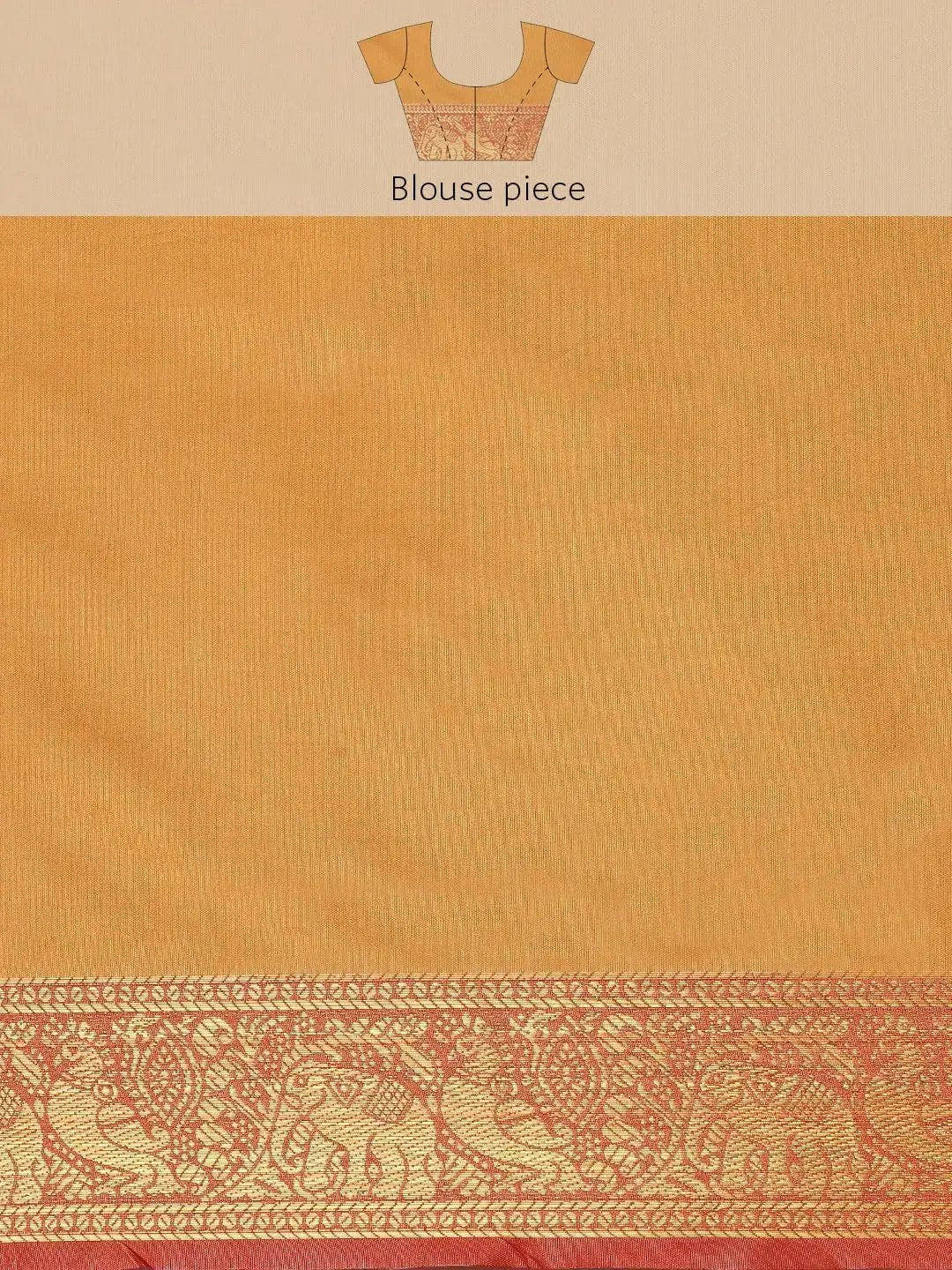 Yellow Colour Kalamkari Print Kanjivaram Zari Silk Saree