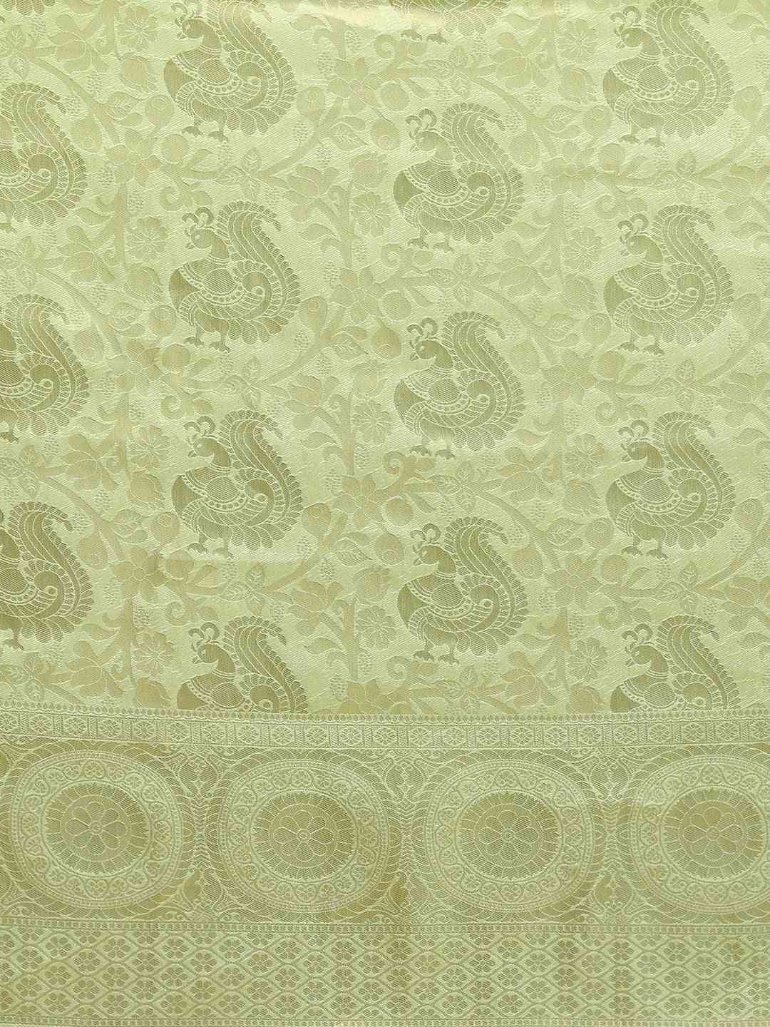 Baluchari Pista Silk Blend Woven Design Saree
