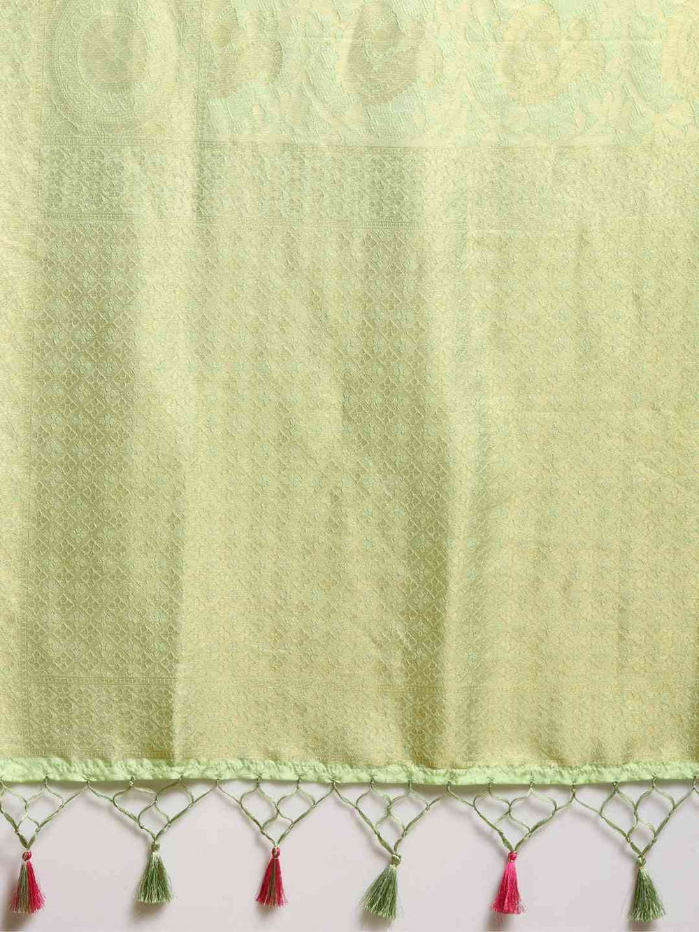 Baluchari Pista Silk Blend Woven Design Saree