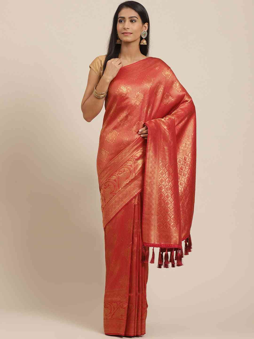 Beautiful Red Colour Woven Design Banarasi Saree
