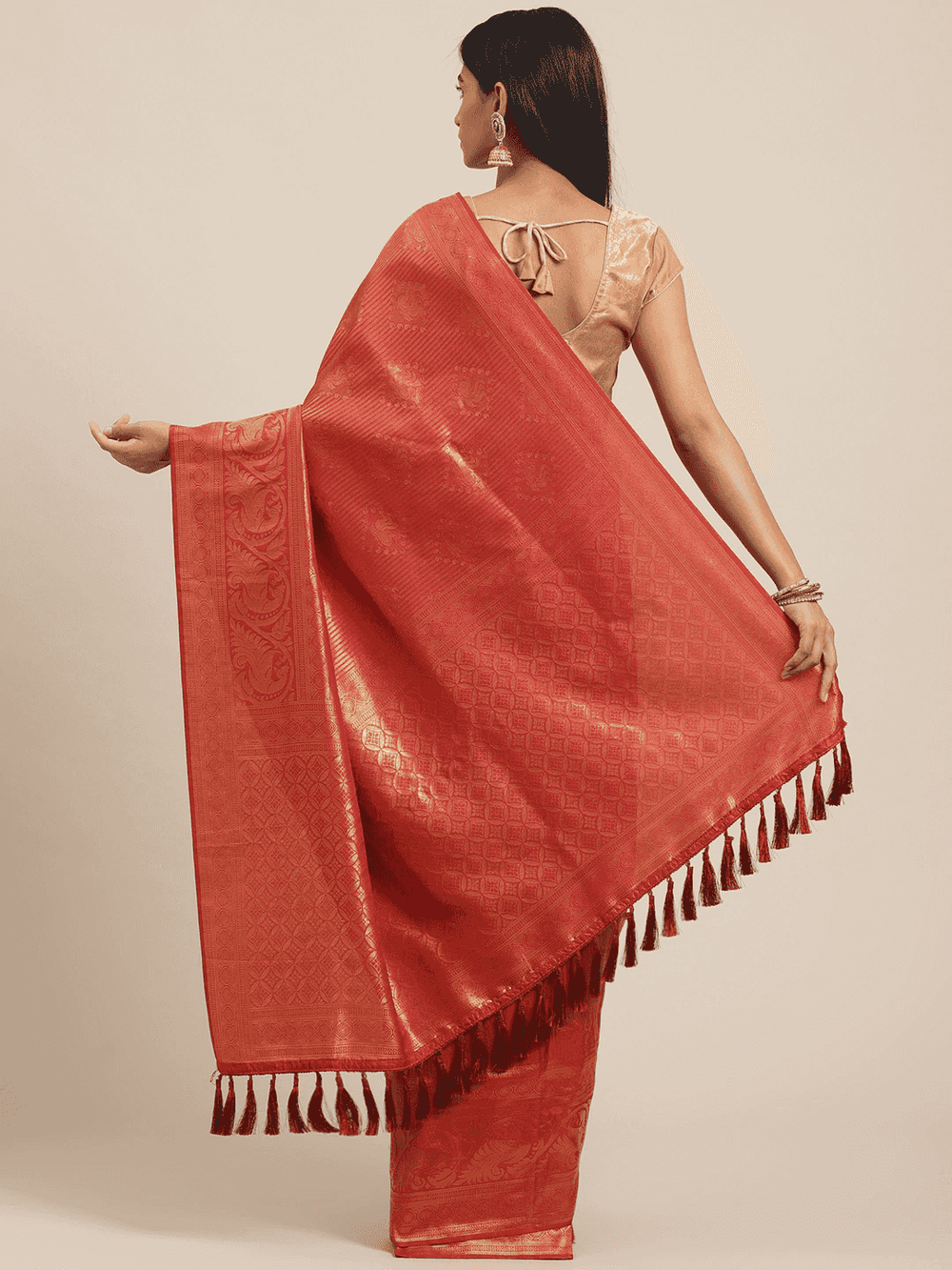 Beautiful Red Colour Woven Design Banarasi Saree