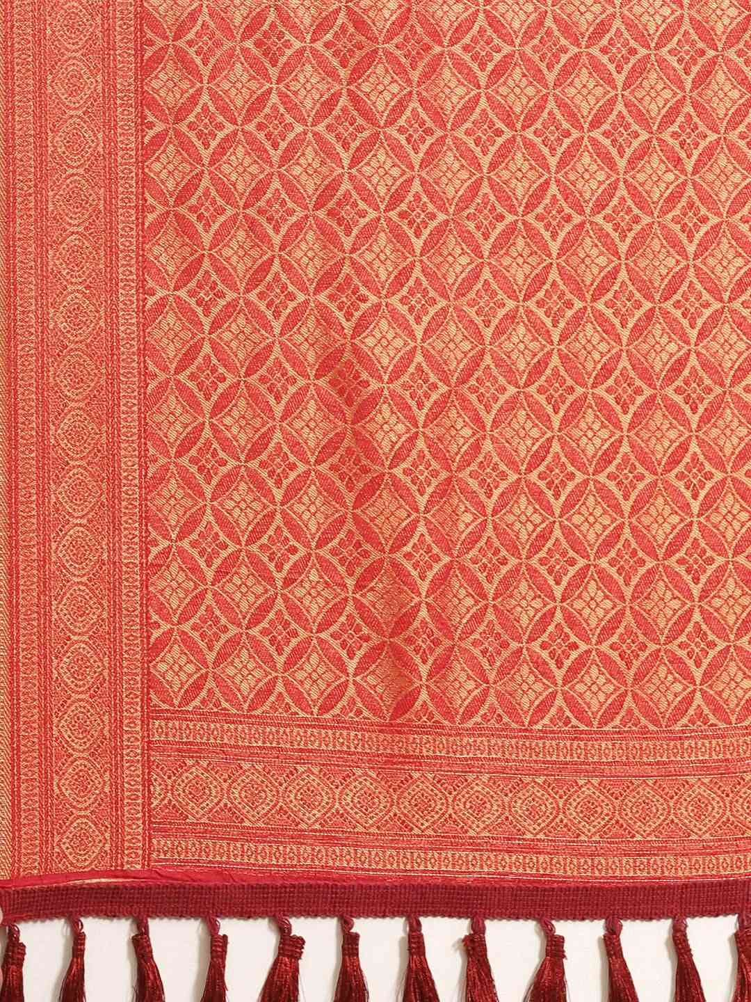Beautiful Red Colour Woven Design Banarasi Saree