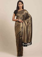 Trendy Black Colour Zari And Woven Design Banarasi Saree