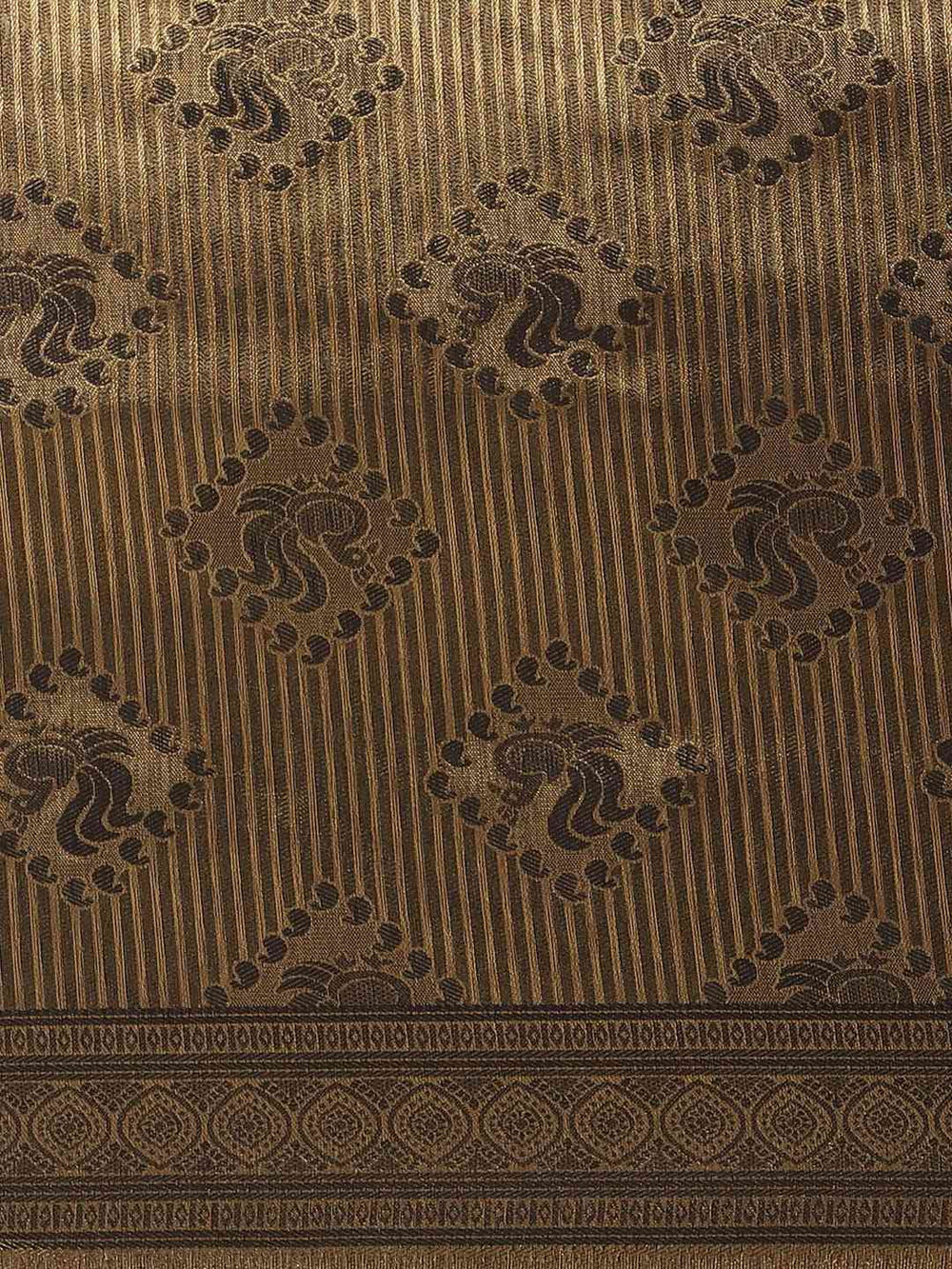 Trendy Black Colour Zari And Woven Design Banarasi Saree