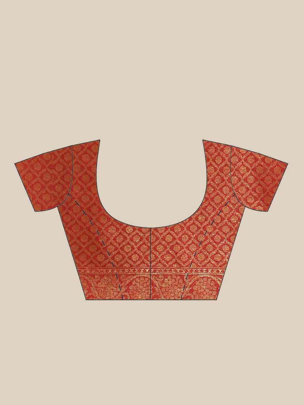 Red Colour Banarasi Silk Blend Saree With Zari Woven Desing