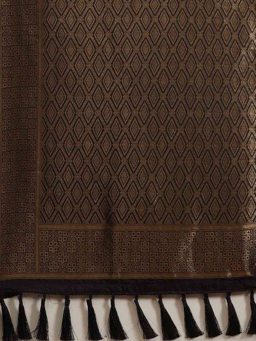 Trendy Black Woven Design Banarasi Saree