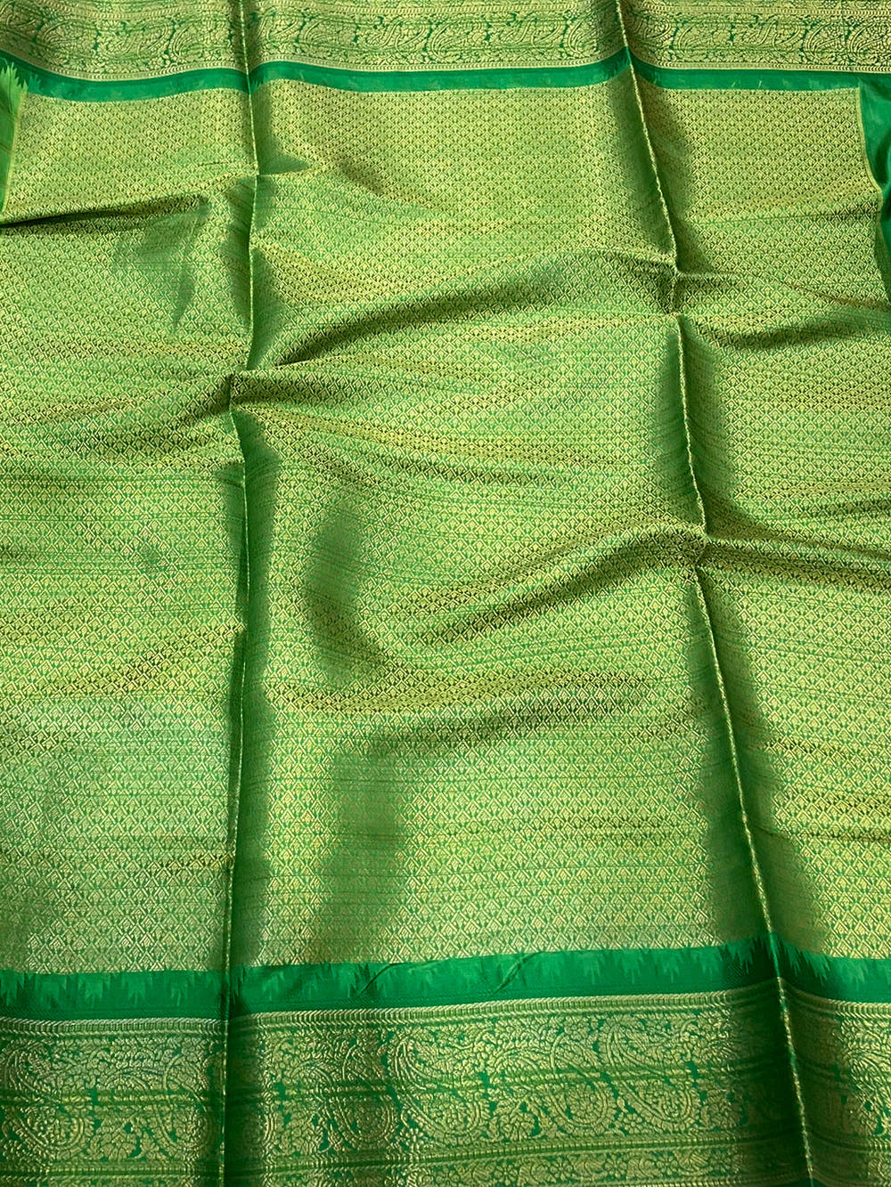 Green Kovai Rettapet Border Geometric Saree