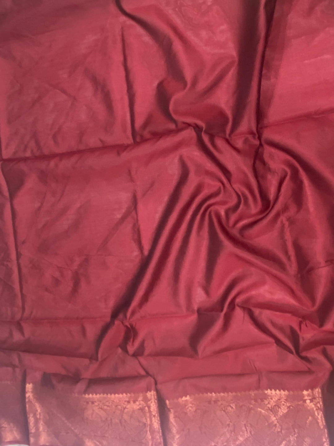 Maroon Tussar Silk Ikkat Weaving  Saree