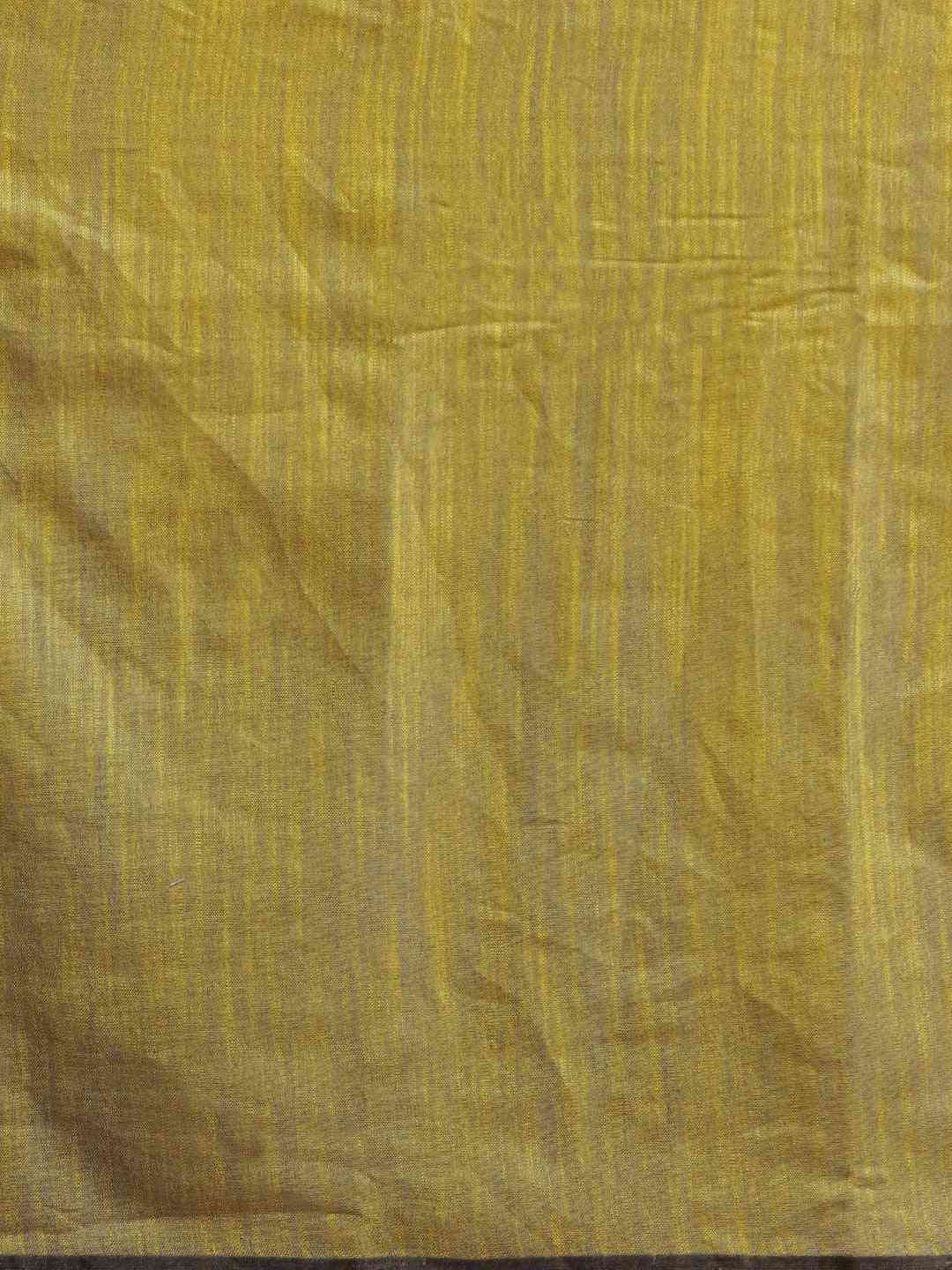 Stylish Yellow Linen Blend Woven Design And Zari Saree