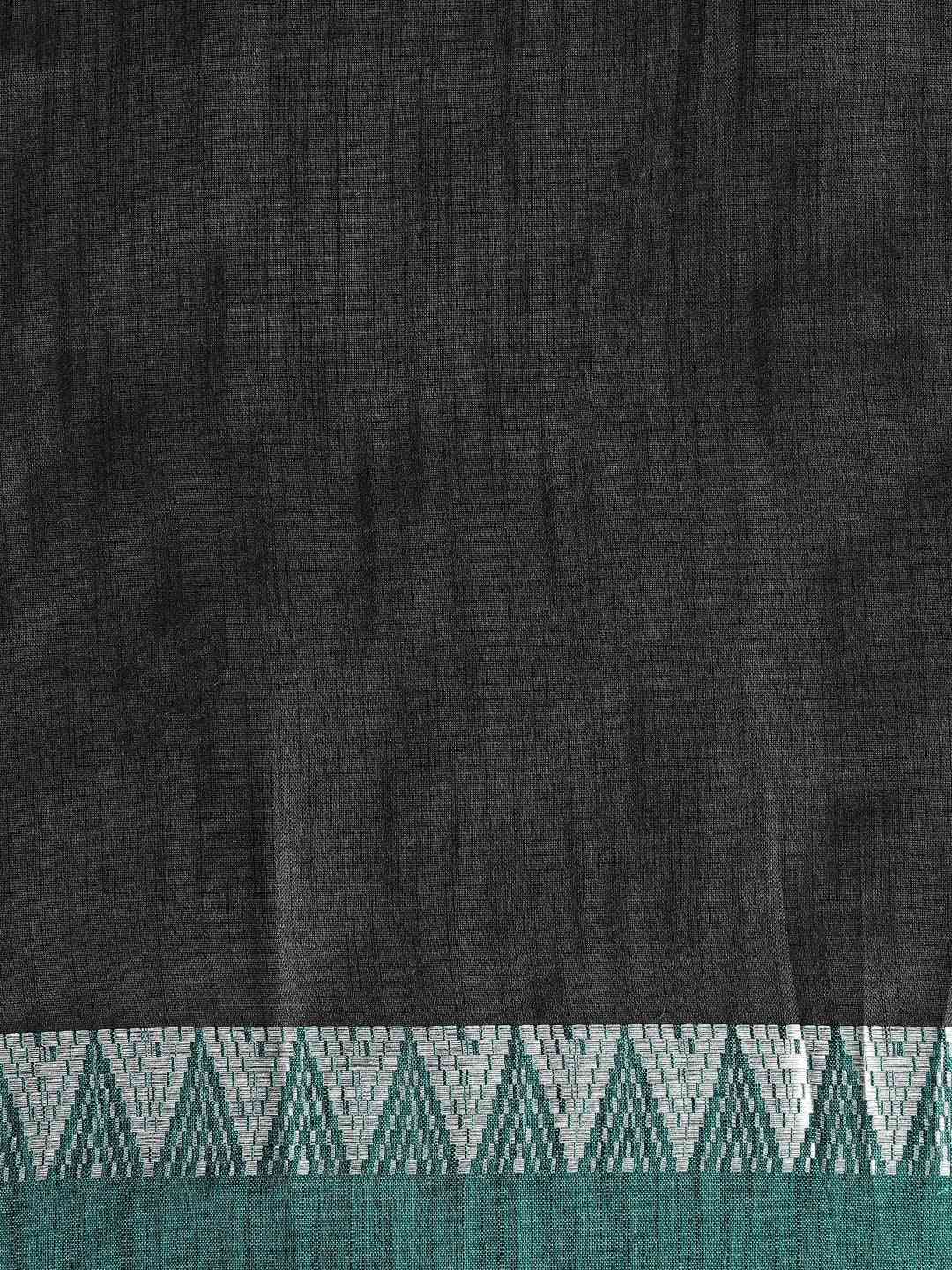 Stylish Green  Linen Blend Woven Design And Zari Saree