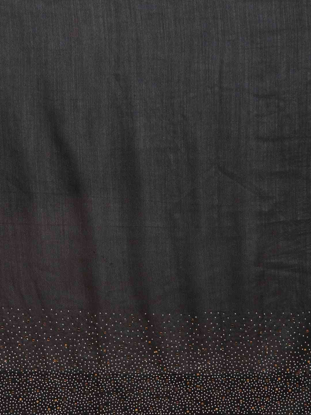 Poly Silk Saree in Black Colour With Blouse Piece