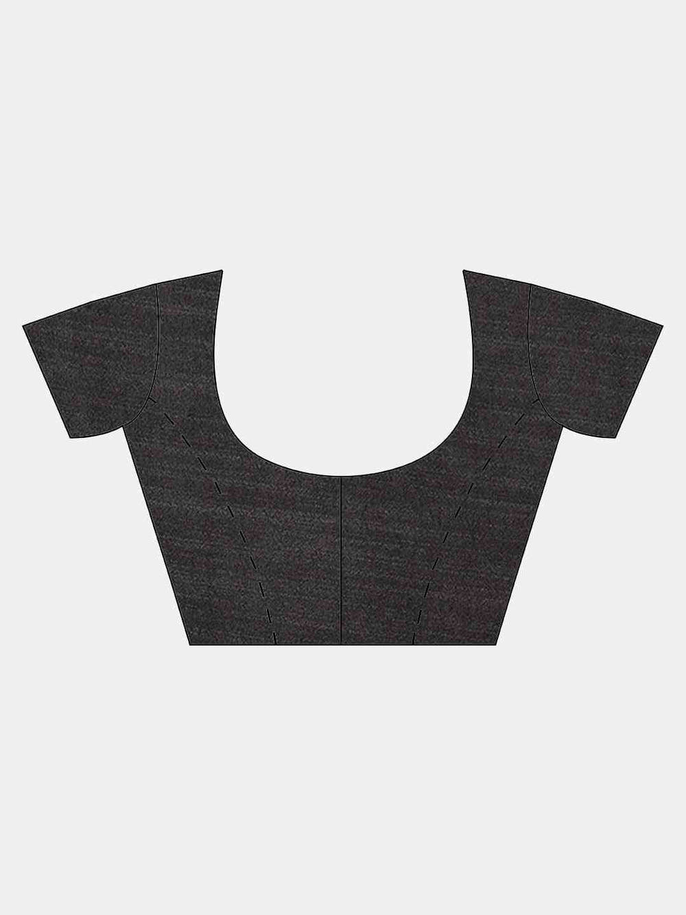 Poly Silk Saree in Black Colour With Blouse Piece