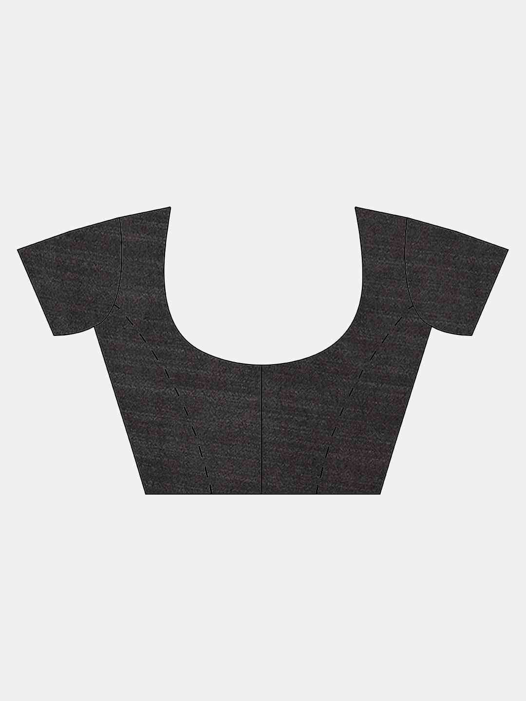 Poly Silk Saree in Black Colour With Blouse Piece