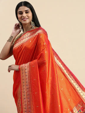Yevla Paithani Minakari Silk Saree