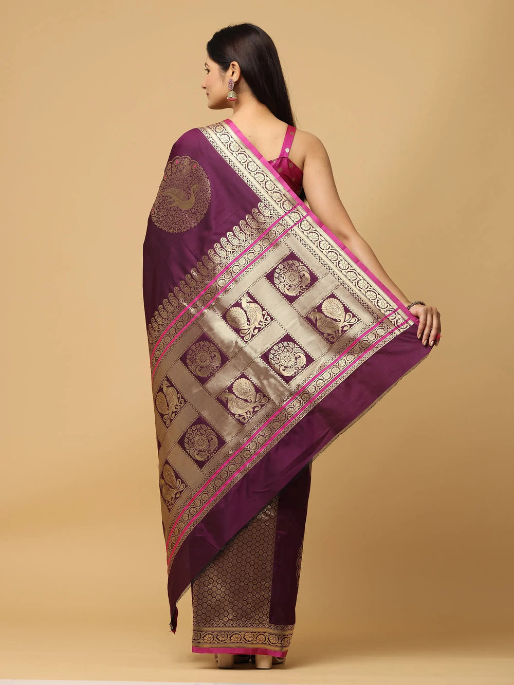  Pure Banarasi Katan Silk Kanchi Zari Weaving Saree