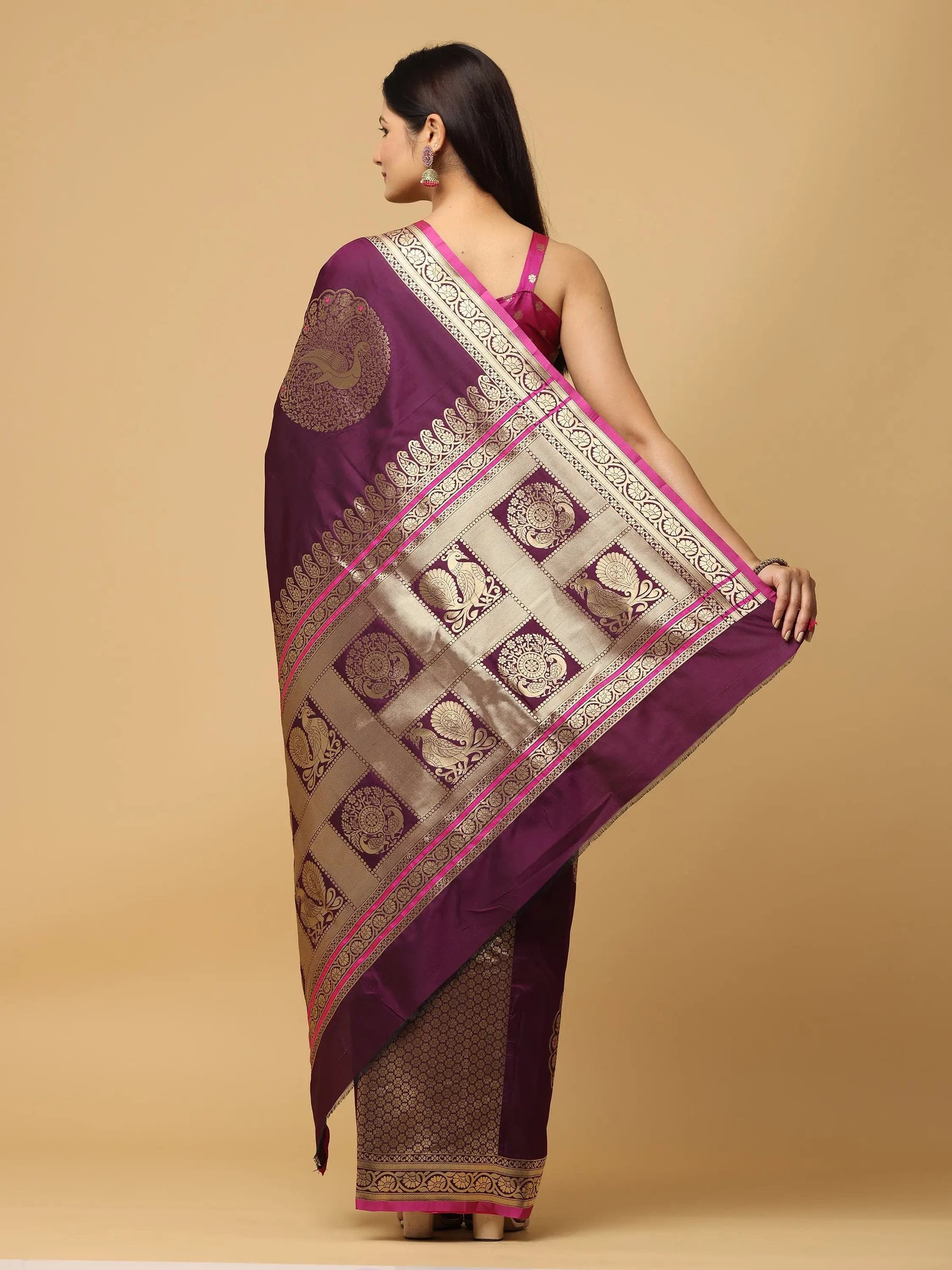  Pure Banarasi Katan Silk Kanchi Zari Weaving Saree
