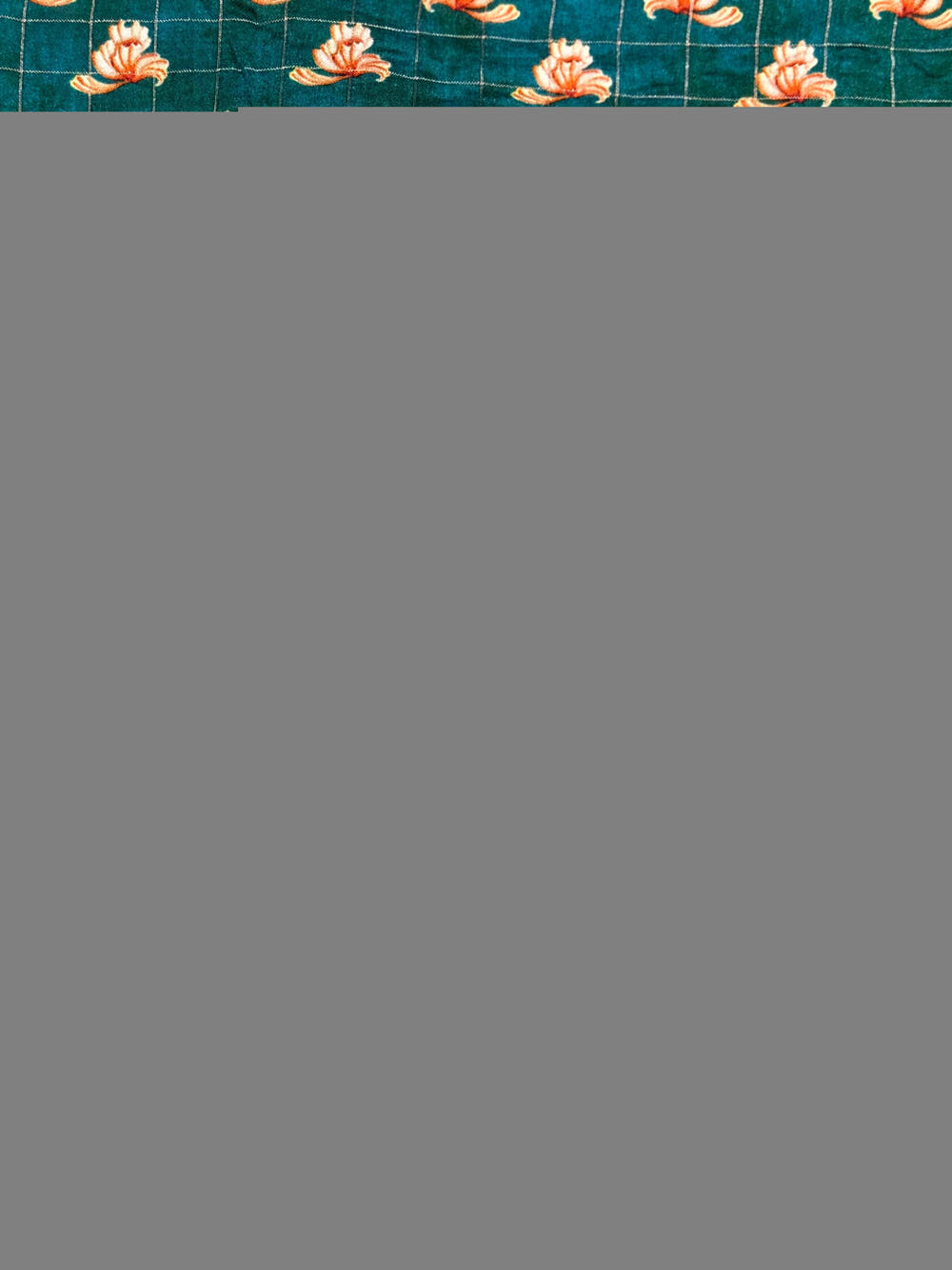 Teal Blue Pure Viscose Kalalmkari Print Saree