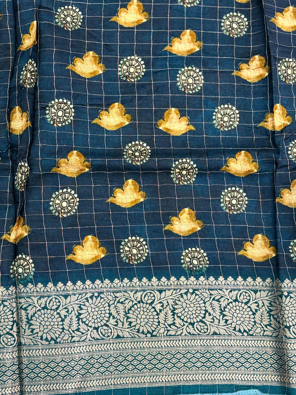 Green Pure Viscose Kalalmkari Print Saree