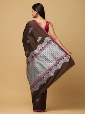  Pure Banarasi Katan Silk Kanchi Zari Weaving Saree