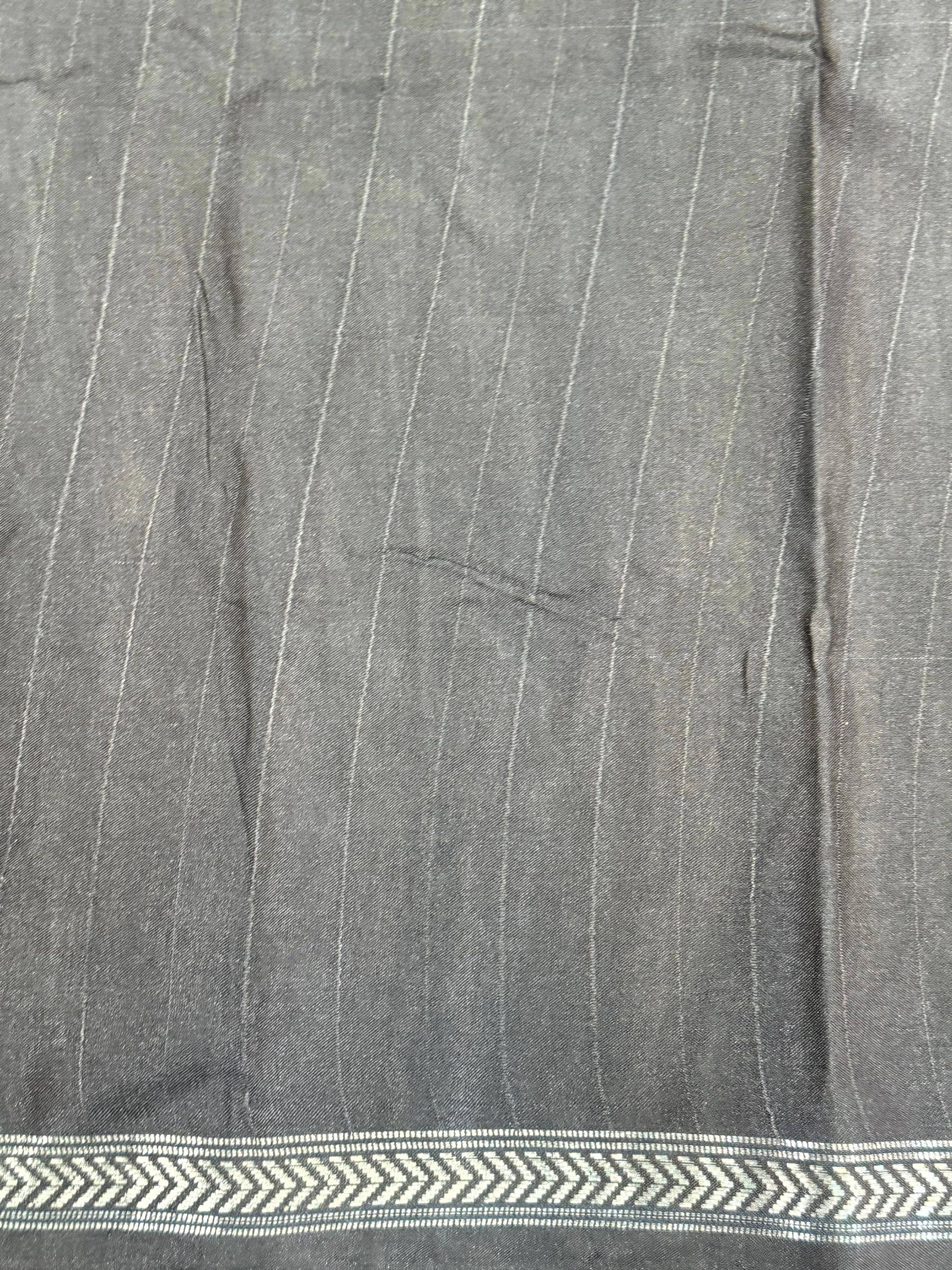 Tussar Ghicha Silk Striped Printed Saree