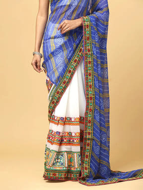 Royal Katchi Embroidery Festive Wear Saree