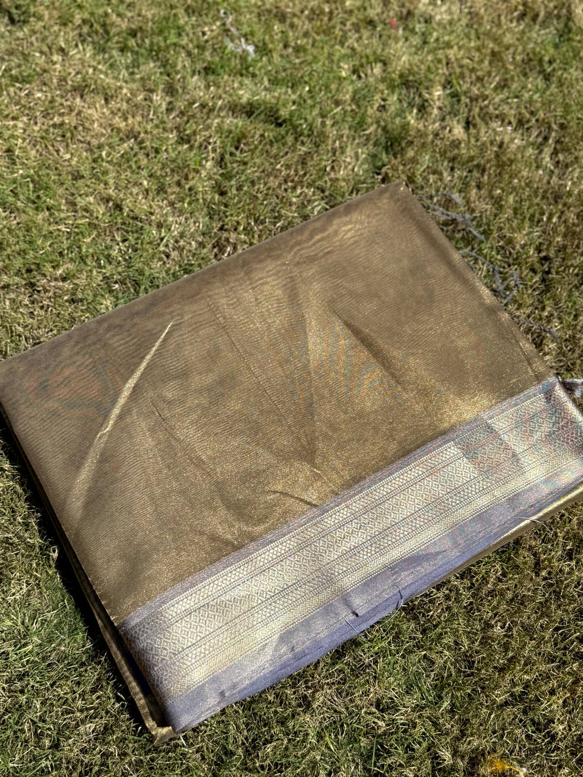 Radiant Lavender Gold Zari Tissue Saree